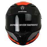 Casco Spartan Panther SV Tribute Negro Mate Rojo